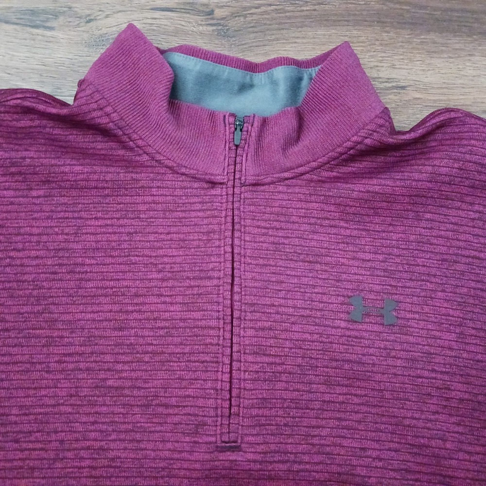 Under Armour Mens ColdGear 1/4 Zip Pullover Burgundy Heather XL 1303994-924
